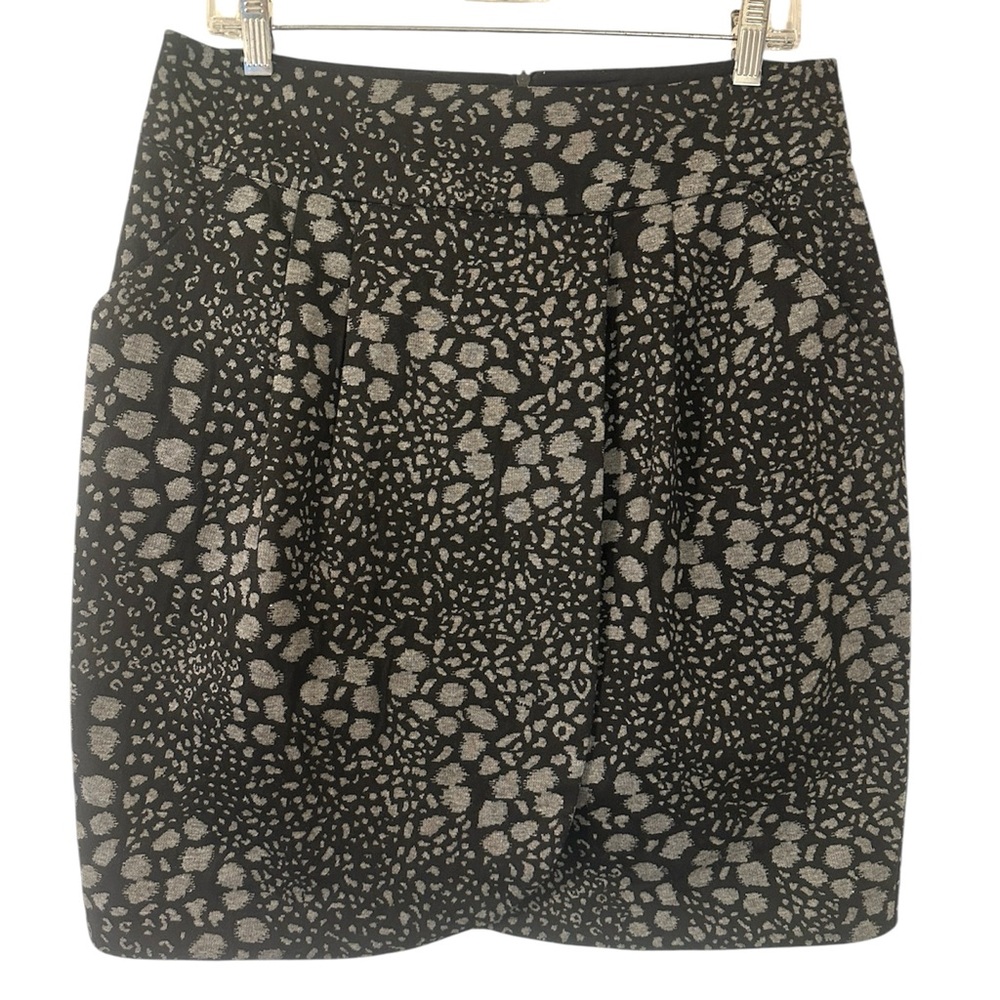 Larry Levine Stretch Black & Gray Abstract Print Pencil Skirt w/ Pockets Size 8